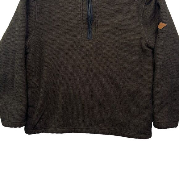 Orvis Men's Brighton Brown Fleece Lined 1/4 Zip Pullover - Picture 4 of 11